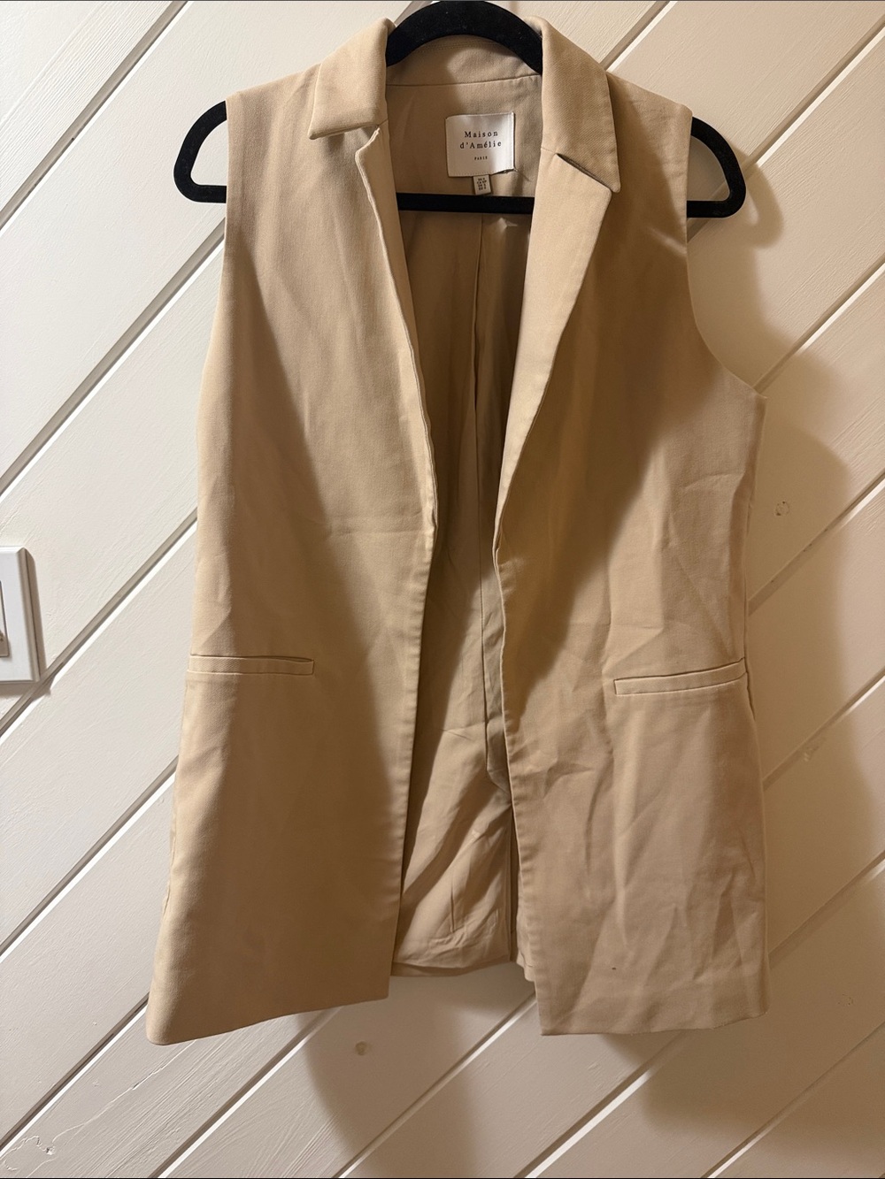 L'INTERVALLE Sleeveless Tailored Vest in Beige